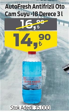 AutoFresh Antifrizli Oto Cam Suyu -18 Derece 3 l image