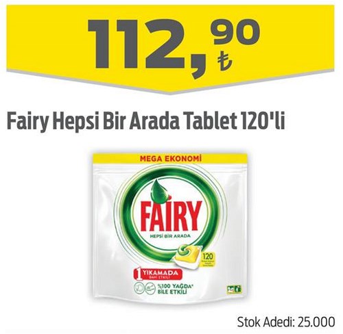 Fairy Hepsi Bir Arada Tablet 120'li | İndirimde Market