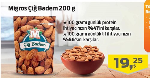 Migros Çiğ Badem 200 g image