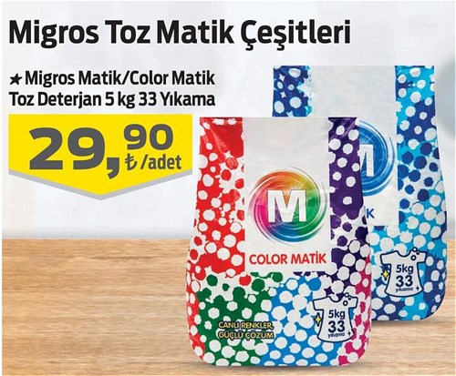 Migros Toz Matik Çeşitleri 5 kg 33 Yıkama image