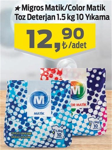 Migros Toz Matik Çeşitleri 1,5 kg 10 Yıkama image