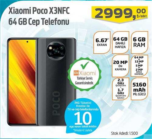 Xiaomi Poco X3NFC 64 GB Cep telefonu image