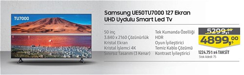 Samsung UE50TU7000 127 Ekran UHD Uydulu Smart Led Tv image