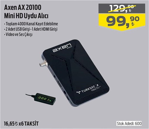 Axen AX 20100 Mini HD Uydu Alıcı image