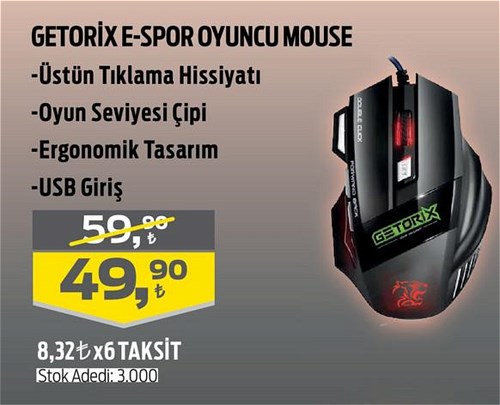 Getorix E-Spor Oyuncu Mouse image