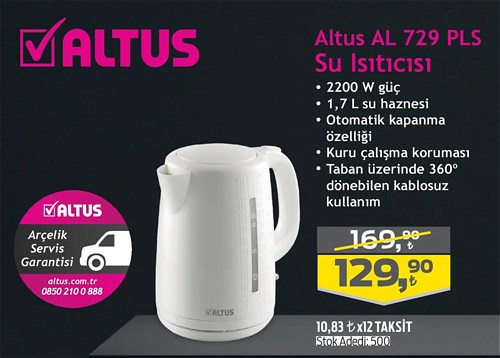 Altus AL 729 PLS Su Isıtıcı 2200 W image