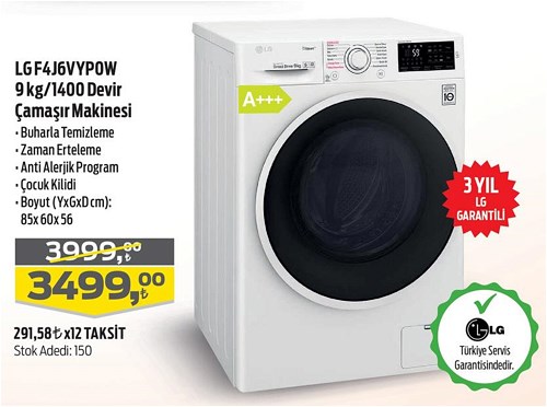 LG F4J6VYPOW 9 kg/1400 Devir Çamaşır Makinesi image