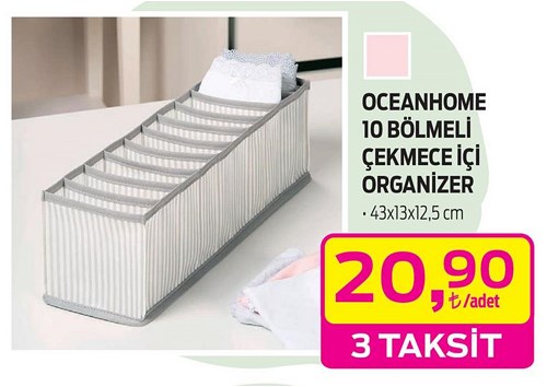 Oceanhome 10 Bölmeli Çekmece İçi Organizer  image