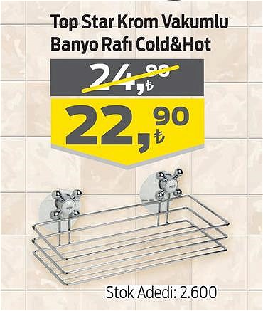 Top Star Krom Vakumlu Banyo Rafı Cold&Hot image