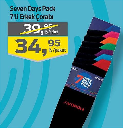 Seven Days Pack 7'li Erkek Çorabı image