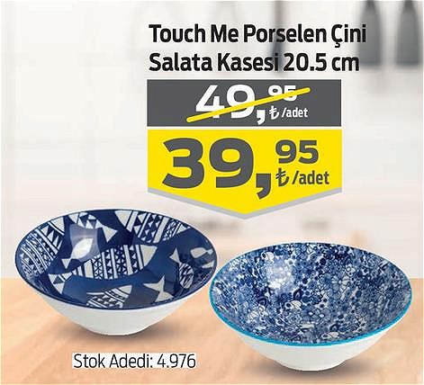 Touch Me Porselen Çini Salata Kasesi 20.5 cm image