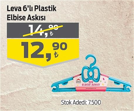 Leva 6'lı Plastik Elbise Askısı image
