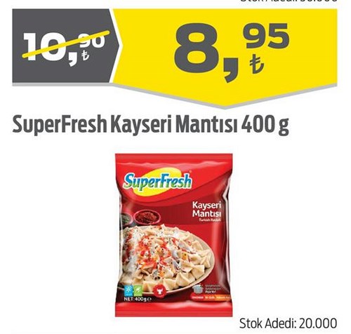 superfresh kayseri mantisi 400 g indirimde market