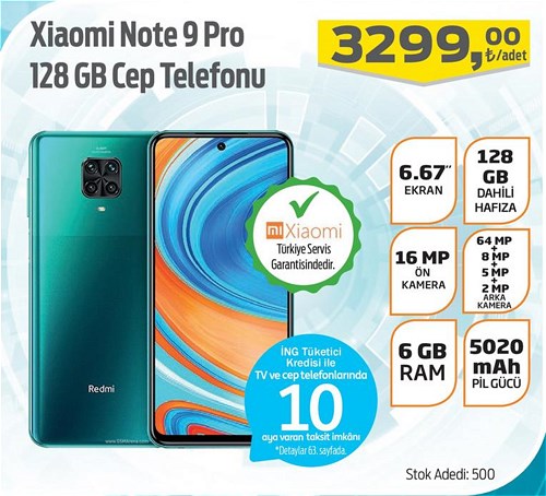 Xiaomi Note 9 Pro 128 GB Cep Telefonu image