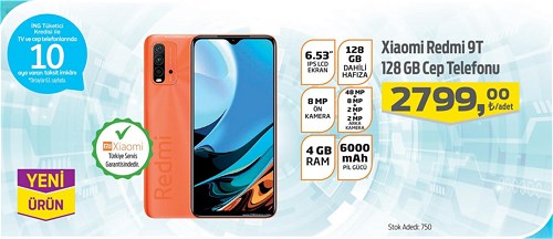 Xiaomi Redmi 9T 128 GB Cep Telefonu image