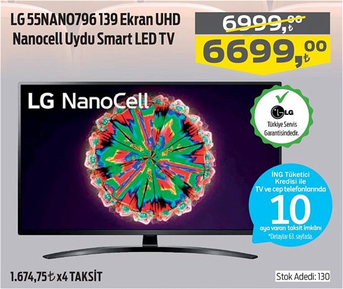 LG 55NANO796 139 Ekran UHD Nanocell Uydu Smart Led Tv image