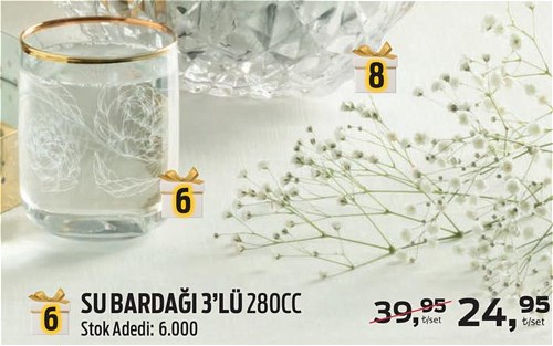Paşabahçe Su Bardağı 3'lü 280 cc image
