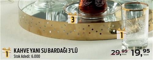 Paşabahçe Kahve Yanı Su Bardağı 3'lü image