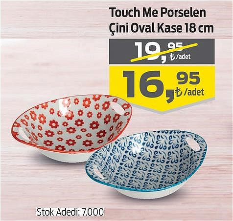 Touch Me Porselen Çini Oval Kase 18 cm image