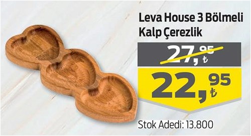 Leva House 3 Bölmeli Kalp Çerezlik image