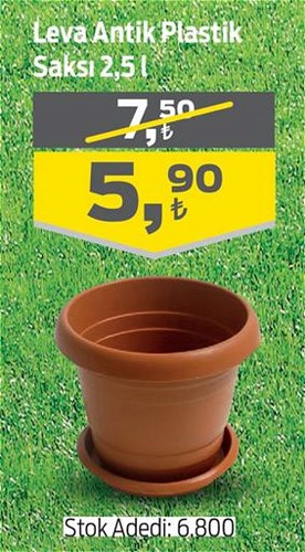 Leva Antik Plastik Saksı 2,5 l image