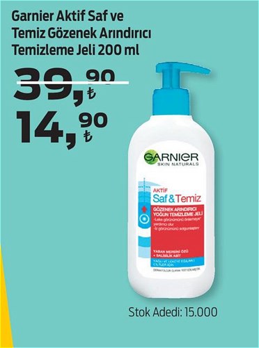 Garnier Aktif Saf ve Temiz Gözenek Arındırıcı Temizleme Jeli 200 ml image