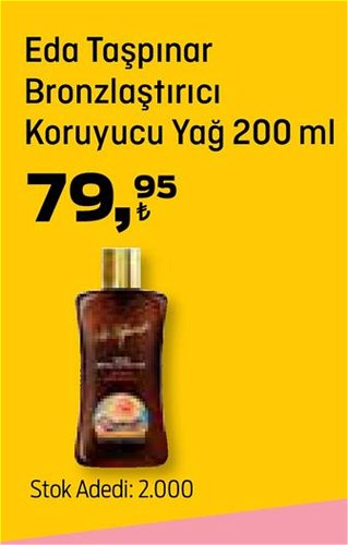 Eda Taşpınar Bronzlaştırıcı Koruyucu Yağ 200 ml image