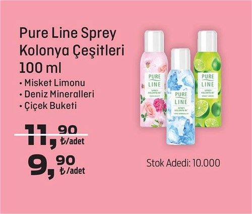 Pure Line Sprey Kolonya Çeşitleri 100 ml image