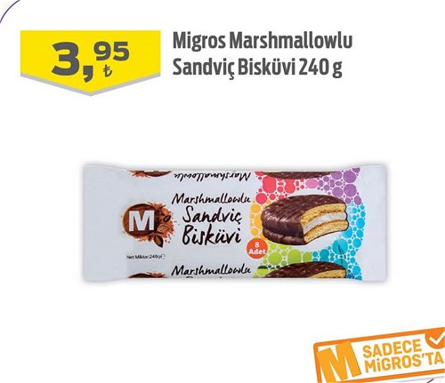 Migros Marshmallowlu Sandviç Bisküvi 240 g image