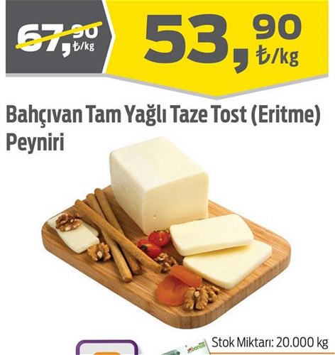 Bahçıvan Tam Yağlı Taze Tost (Eritme) Peyniri Kg image