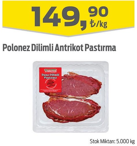 Polonez Dilimli Antrikot Pastırma Kg image