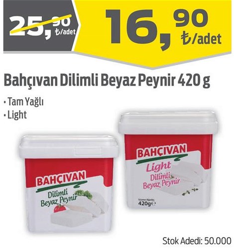 Bahçıvan Dilimli Beyaz peynir 420 g image