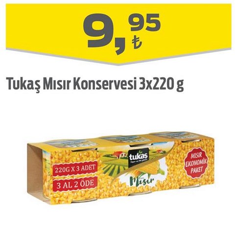 Tukaş Mısır Konservesi 3 x 220 g image