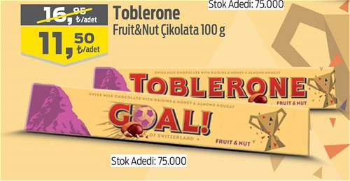 Toblerone Fruit&Nut Çikolata 100 g image