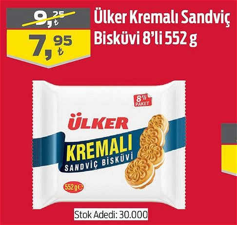 Ülker Kremalı Sandviç Bisküvi 8'li 552 g image