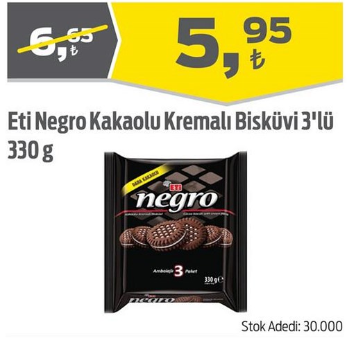 Eti Negro Kakaolu Kremalı Bisküvi 3'lü 330 g image