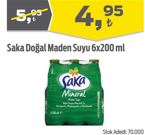 Saka Doğal Maden Suyu 6x200 ml image