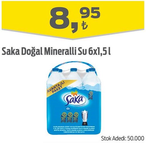 Saka Doğal Mineralli Su 6x1,5 l image