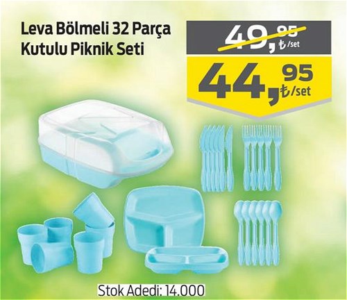 Leva Bölmeli 32 Parça Kutulu Piknik Seti image