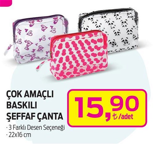 Çok Amaçlı Baskılı Şeffaf Çanta image