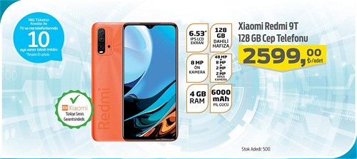 Xiaomi Redmi 9T 128 GB Cep Telefonu image