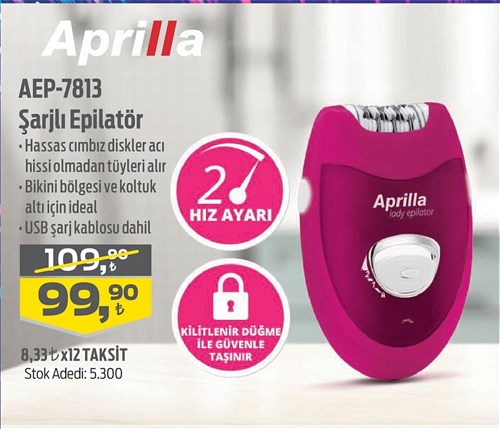 Aprilla AEP-7813 Şarjlı Epilatör image