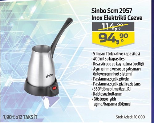 Sinbo SCM 2957 Inox Elektrikli Cezve image