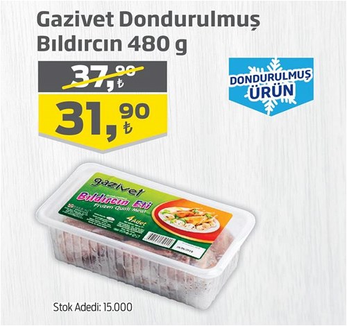 Gazivet Dondurulmuş Bıldırcın 480 g image