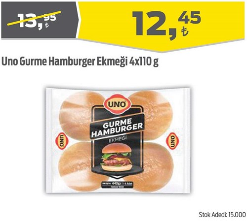 Uno Gurme Hamburger Ekmeği 4x110 g image