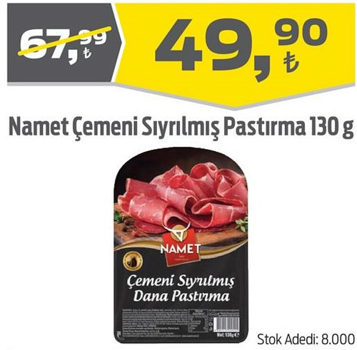 Namet Çemeni Sıyrılmış Pastırma 130 g image