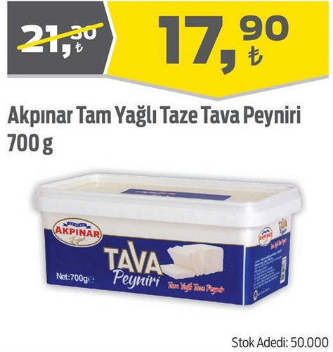 Akpınar Tam Yağlı Taze Tava Peyniri 700 g image