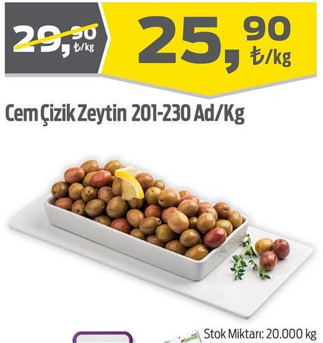 Cem Çizik Zeytin 201-230 Ad/Kg image