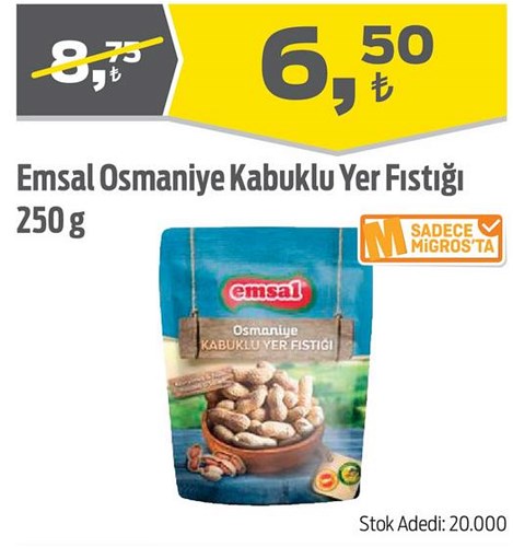 Emsal Osmaniye Kabuklu Yer Fıstığı 250 g image