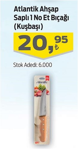 Atlantik Ahşap Saplı 1 No Et Bıçağı Kuşbaşı image